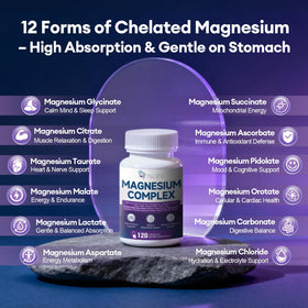 Migcopat Complex de Magnésium 120 capsules ouvertes avec des capsules visibles
