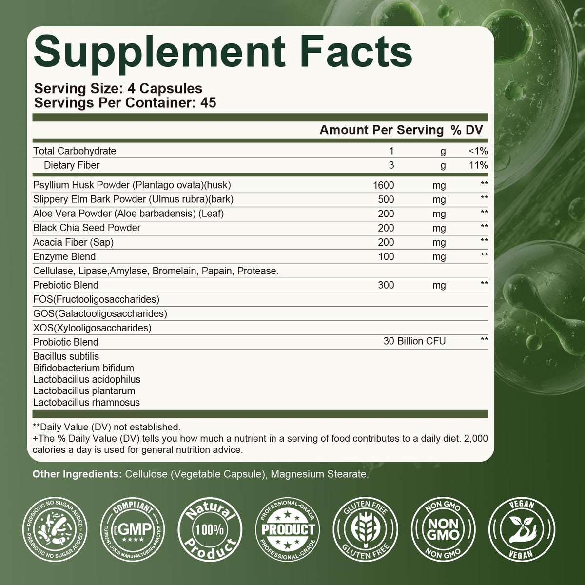 Migcopat Psyllium 3000mg 180 capsules côté