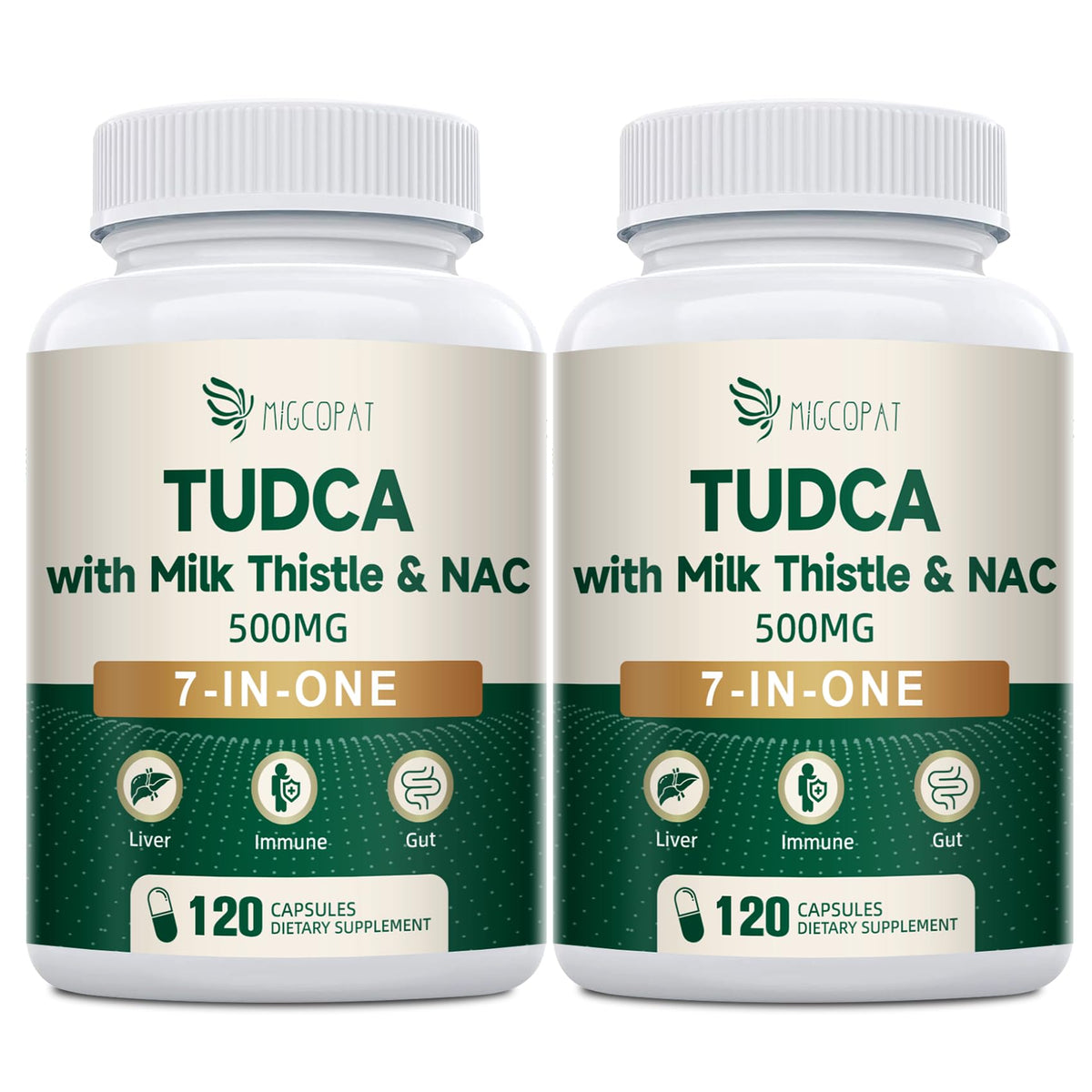 Migcopat TUDCA 240 capsules vue de face avec étiquette