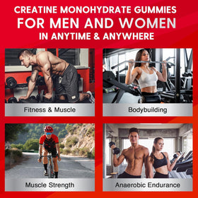 Mightnes Gummies de Créatine Monohydrate, gummies dans un sac de sport