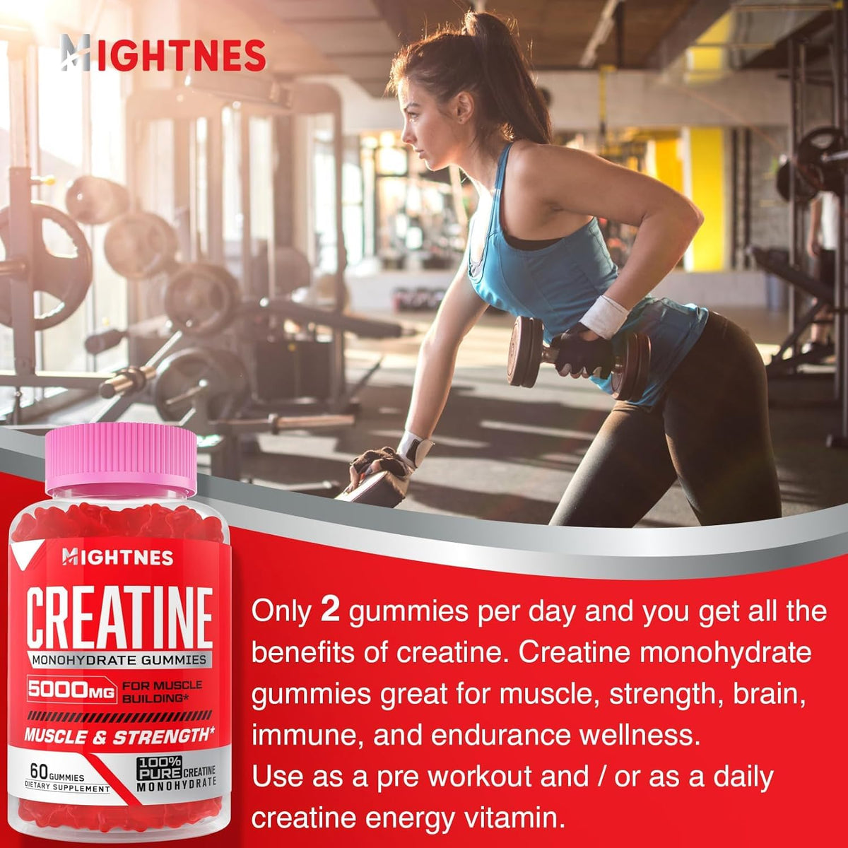 Mightnes Gummies de Créatine Monohydrate, vue de côté