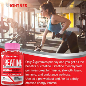Mightnes Gummies de Créatine Monohydrate, vue de côté