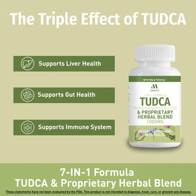 MIHIYO TUDCA 1000mg avec un fond de plantes