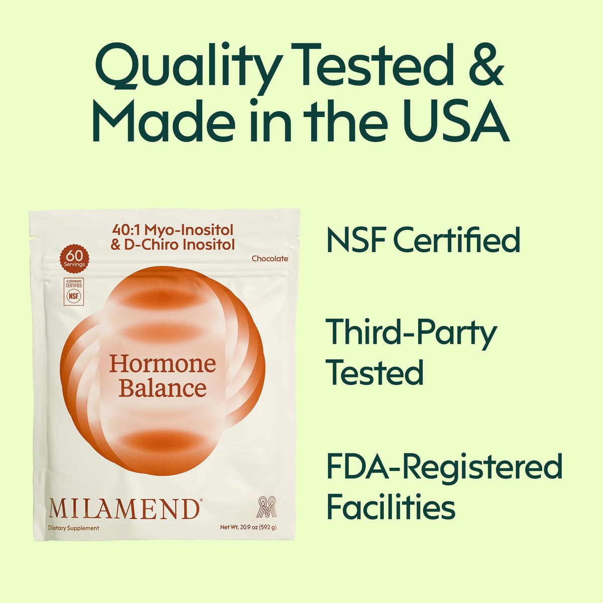 milamend Complément Alimentaire Femme 40:1 Inositol 640g - Dosage recommandé