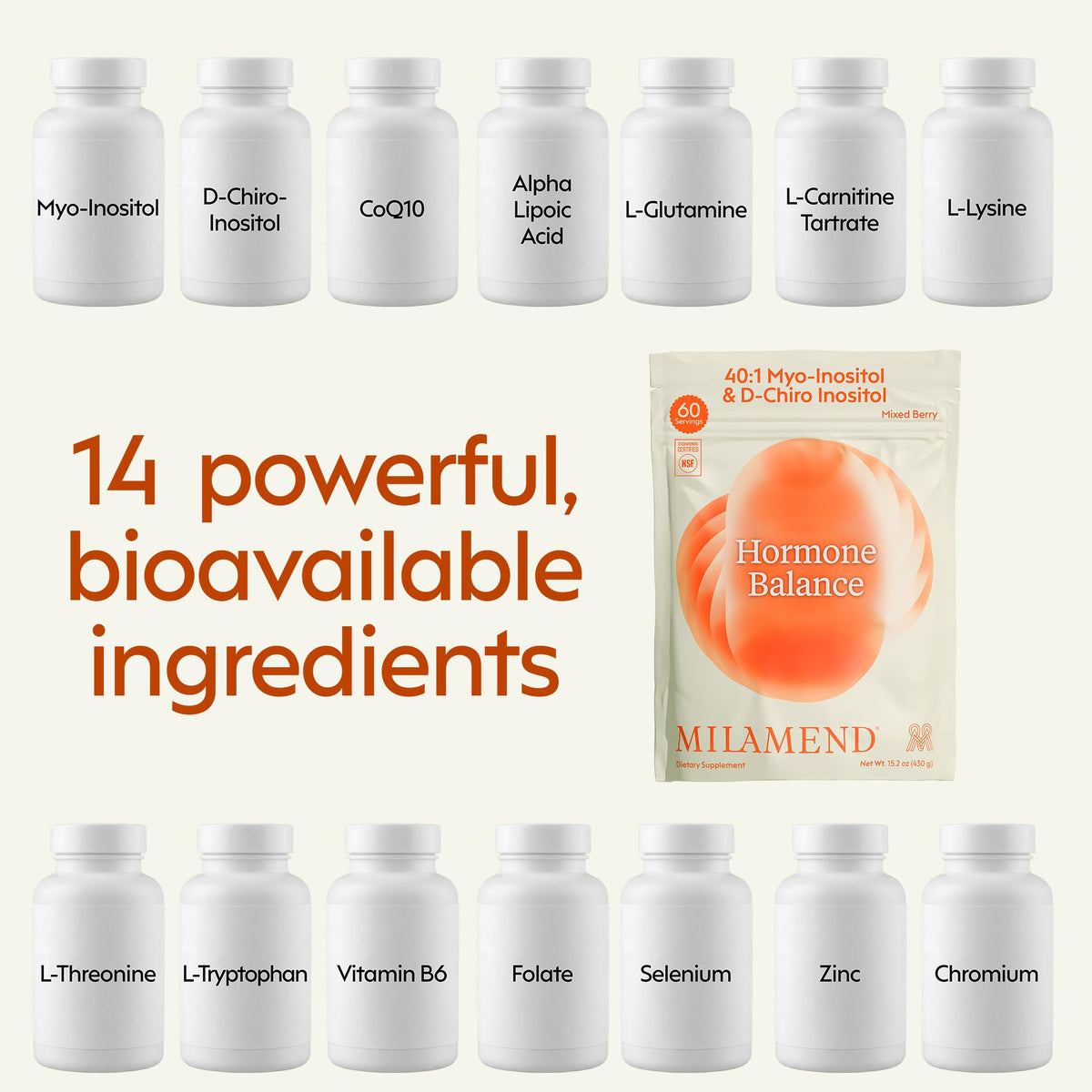 milamend mix de boisson 40:1 Inositol avec fruits frais