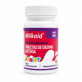 Milkaid Junior comprimés à mâcher saveur raisin, boîte de 60 tablettes