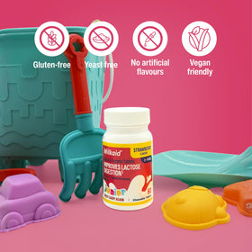 Milkaid Junior tablettes à mâcher fraise, informations nutritionnelles