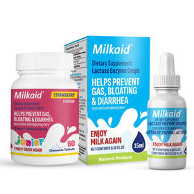 Milkaid Junior tablettes à mâcher lactase fraise, boîte de 60 unités