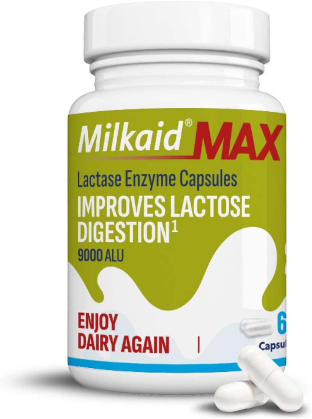 Milkaid MAX Capsules 60 unflavored capsules front view