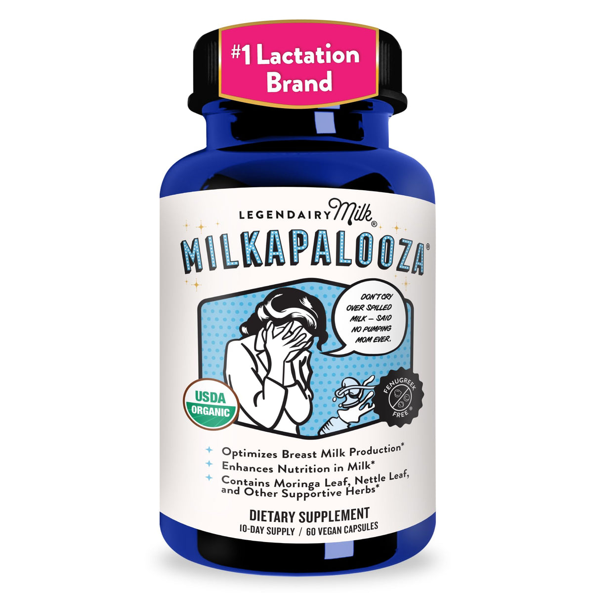 Milkapalooza de Legendairy Milk, boîte de 60 capsules vue de face