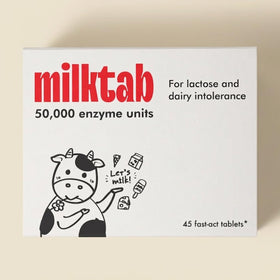 milktab complément lactase 27 000 FCC devant l'emballage