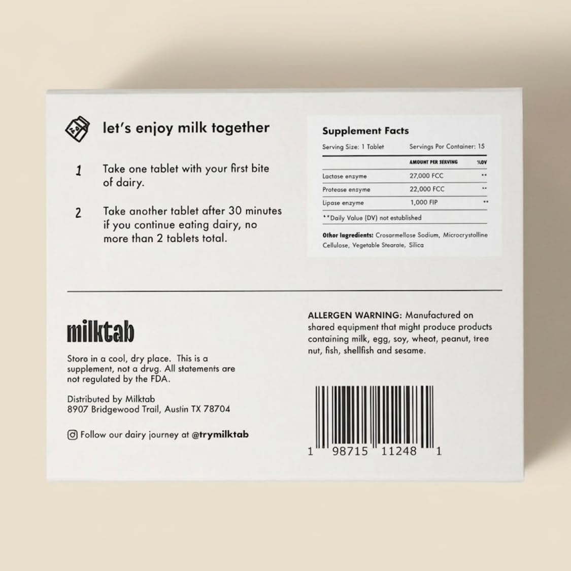 milktab comprimés lactase dans une main