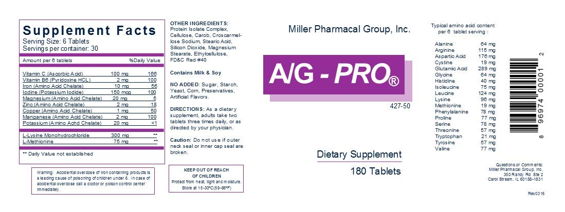 Miller A/G Pro 180 tablettes vue de côté avec dosage
