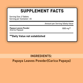 minature comprimés de feuilles de papaye 1000 mg vue arrière