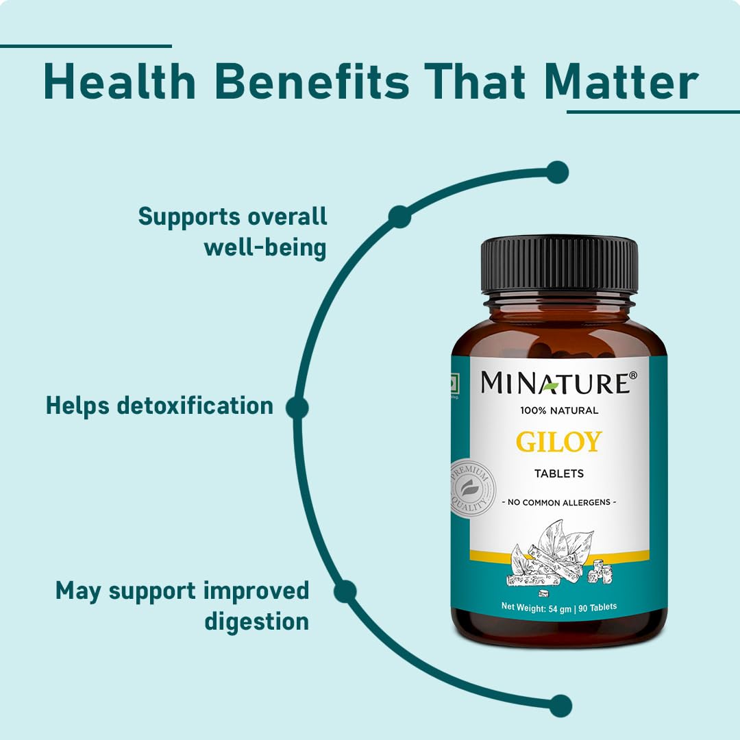 minature Comprimés de Giloy 90 Tablettes 1000 mg - ingéré avec de l'eau