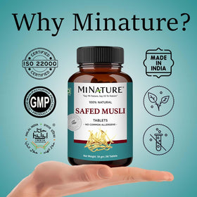 minature Comprimés de Safed Musli 90 tablettes ouverts