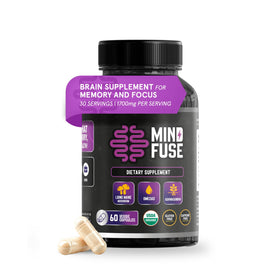 Mind Fuse Complément Alimentaire Mémoire Lion's Mane 60 Capsules - vue de face