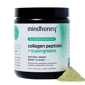 MINDHONEY Collagen Peptide Super Greens 281g devant avec étiquette