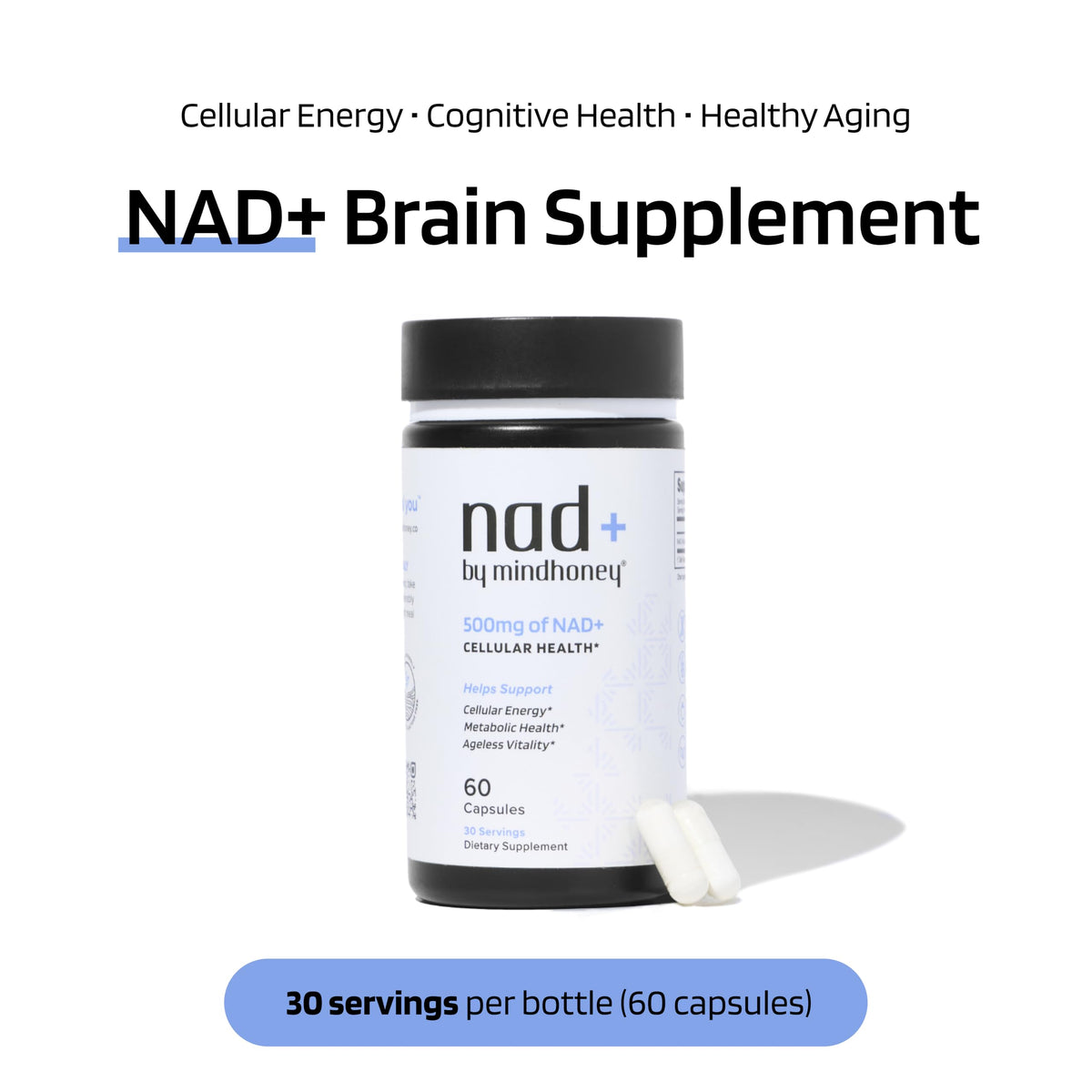 MINDHONEY NAD+ 500mg avec verre d'eau