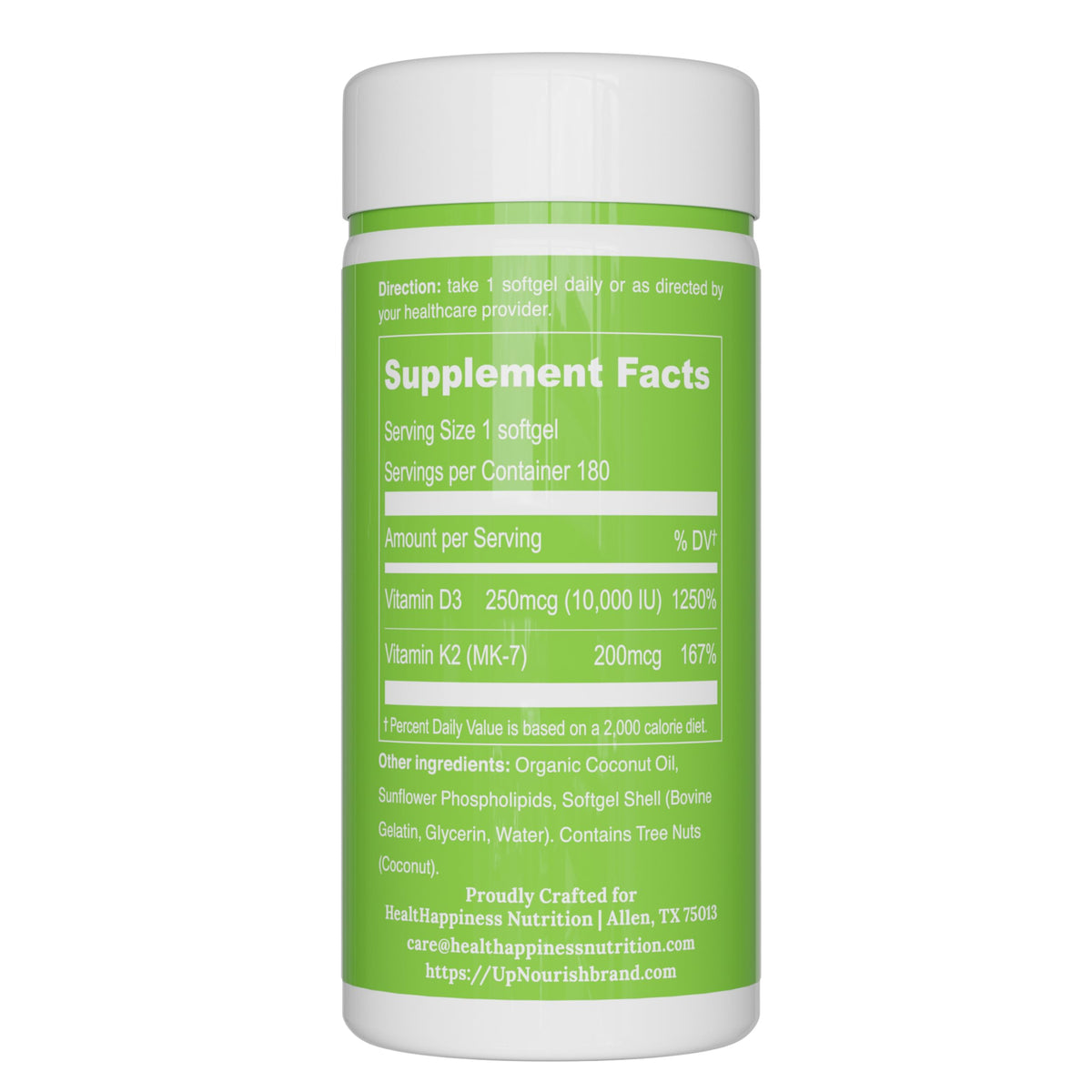 Mini softgel UpNourish avec une pièce pour comparaison de taille