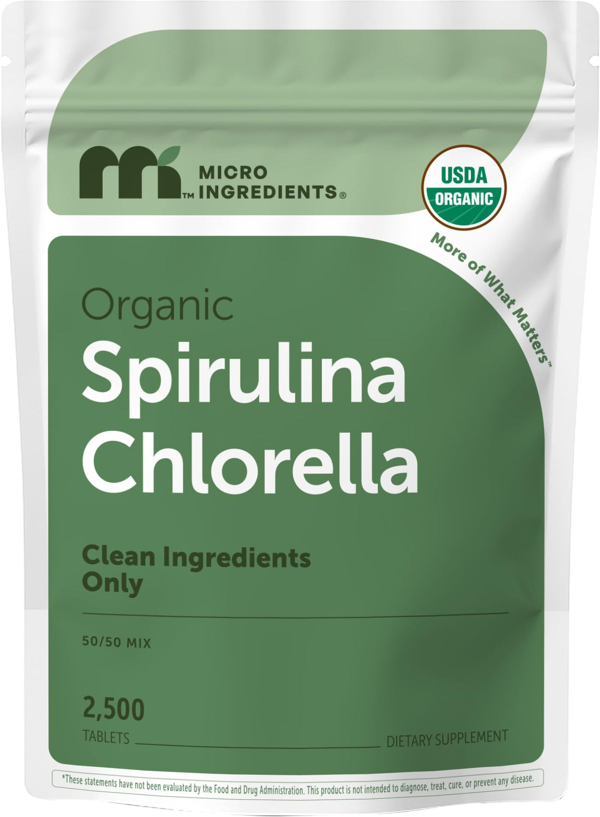 Mini-tablettes de Spiruline et Chlorella Micro Ingredients face avant