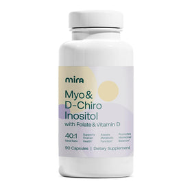 Mira Inositol sur un fond naturel avec des éléments de santé