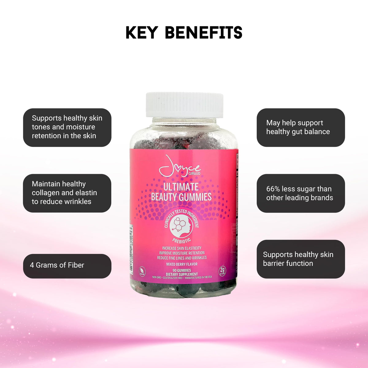 Miracle Elixir Gummies Beauté 270 Gummies montrant la texture des gummies
