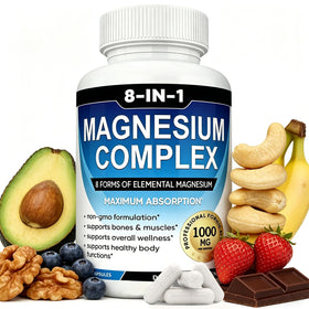 MIRACLE OFFICIAL Complément Alimentaire Magnésium 8-en-1 1000mg Flacon de 90 Capsules