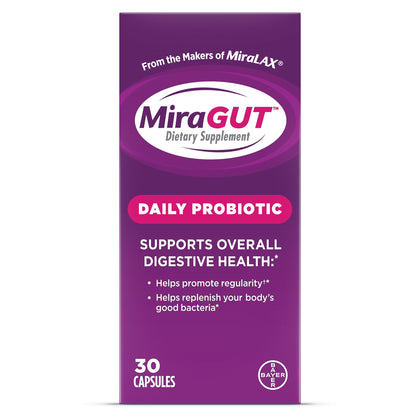MiraGUT Daily Probiotic 30 capsules front view