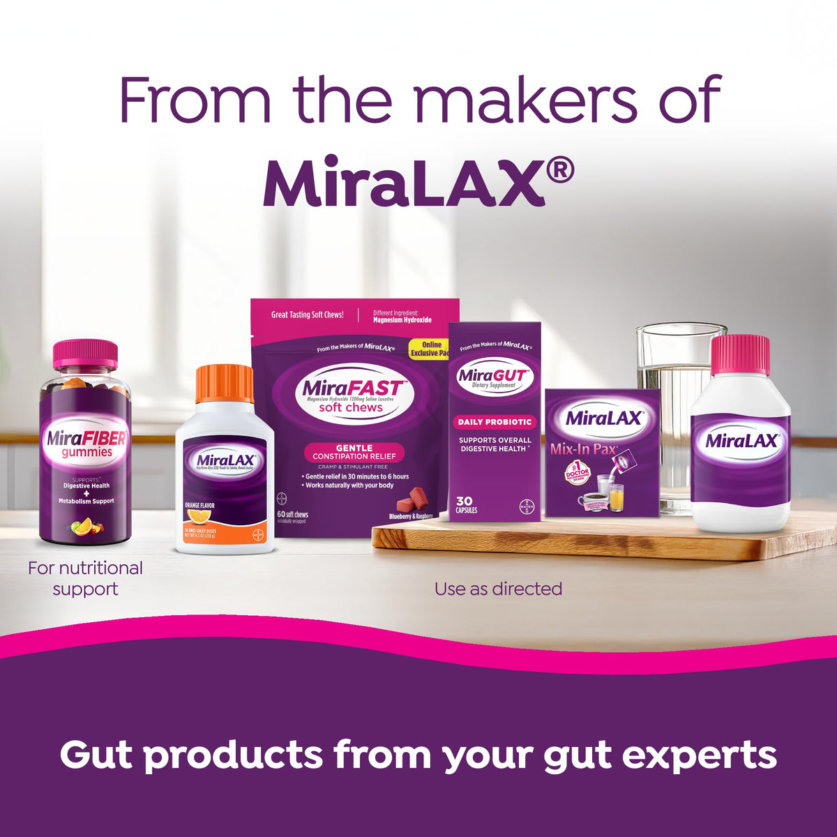 MiraGUT Daily Probiotic bottle on a table