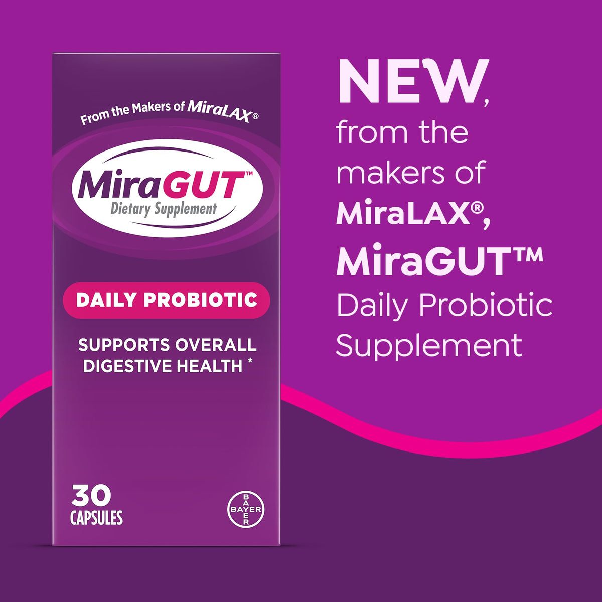 MiraGUT Daily Probiotic bottle side view