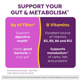 MiraLAX Gummies MiraFIBER 72Ct côté de l'emballage