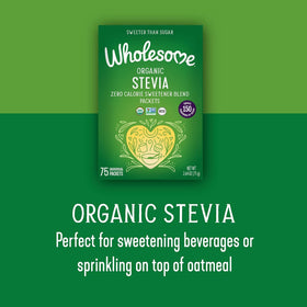 Mise en scène des sachets de Stevia Wholesome avec une tasse de thé