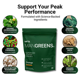 MITA Nutra Man Greens poudre superaliment 499g avec cuillère doseuse