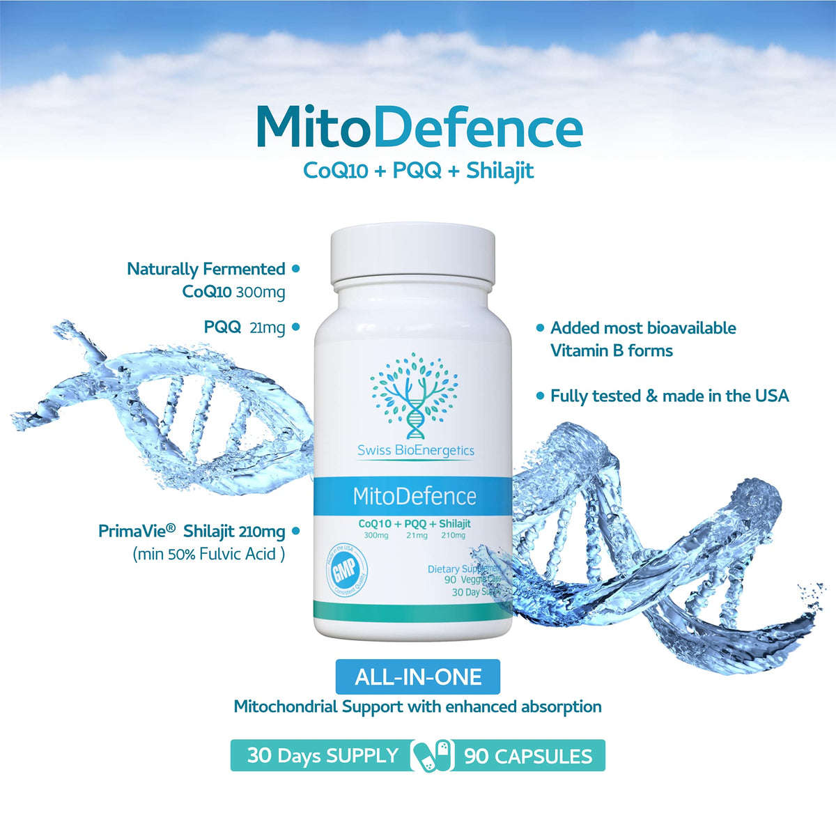 MitoDefence CoQ10 300mg capsules avec Shilajit