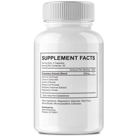 Mitolyn Keto Capsules 200g, vue arrière avec informations nutritionnelles