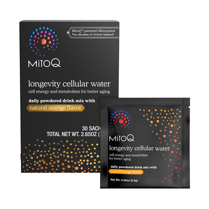 MitoQ Boisson Poudrée Orange sachet avant mélange