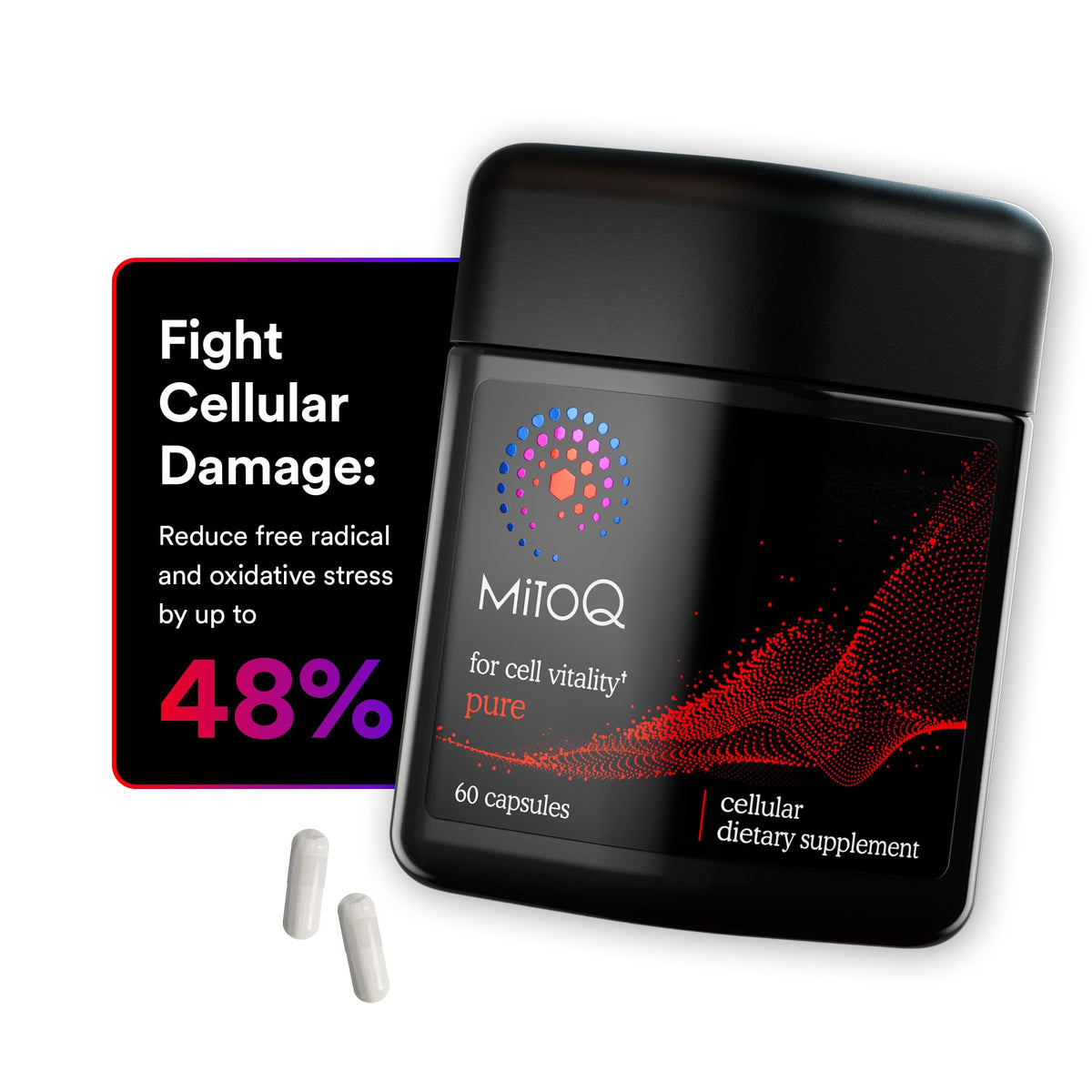 MitoQ complément mitochondrial 60 capsules vue de face
