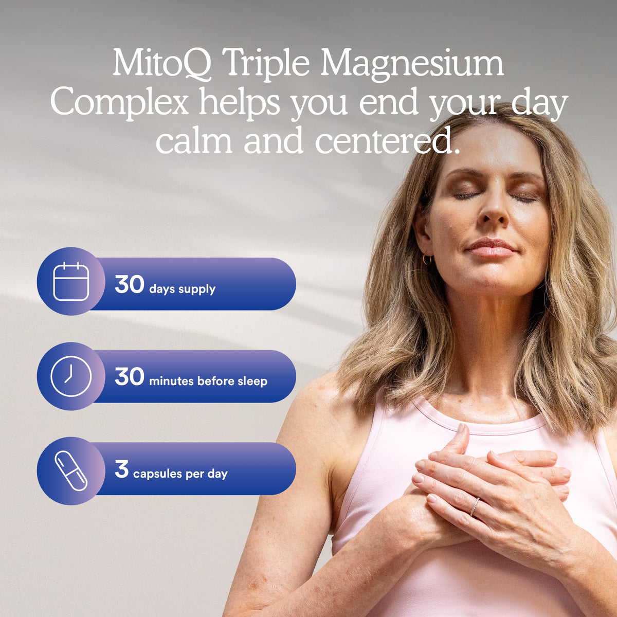 MitoQ Complexe de Magnésium Triples avec arrière-plan naturel