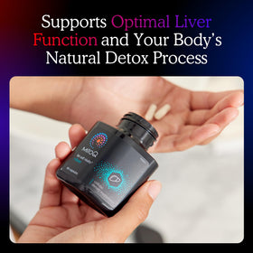 MitoQ +Liver complément pour le foie capsules au milieu d'une nature