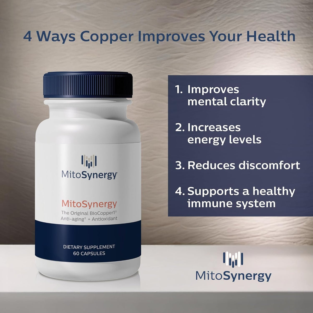 MitoSynergy BioCopper1 capsules sur une table