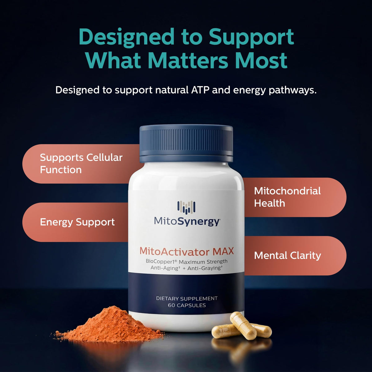 MitoSynergy Cuivre Bioactif 2mg flacon de côté