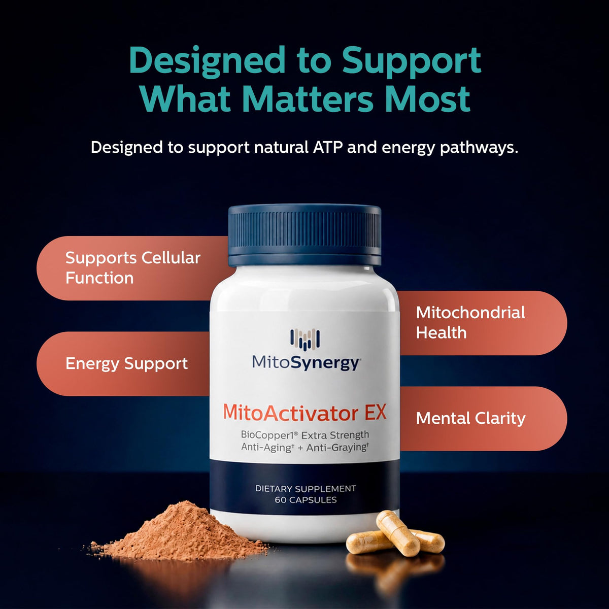 MitoSynergy MitoActivator EX sur un plan de travail