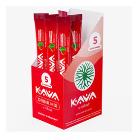 Mitra9 Mélange de Boisson Kava Fraise Pastèque sachet ouvert avec poudre