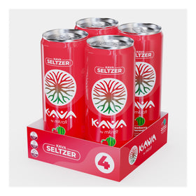 Mitra9 Seltzer Kava Fraise Pastèque canette ouverte sur une table