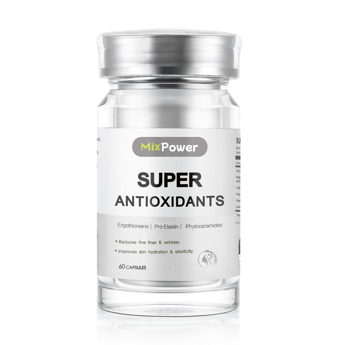 MixPower Éclat de Peau 60 Capsules avec L-Ergothioneine et ingrédients