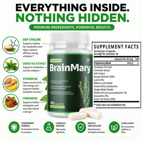 MJO Brain Mary Capsules sur une table en bois