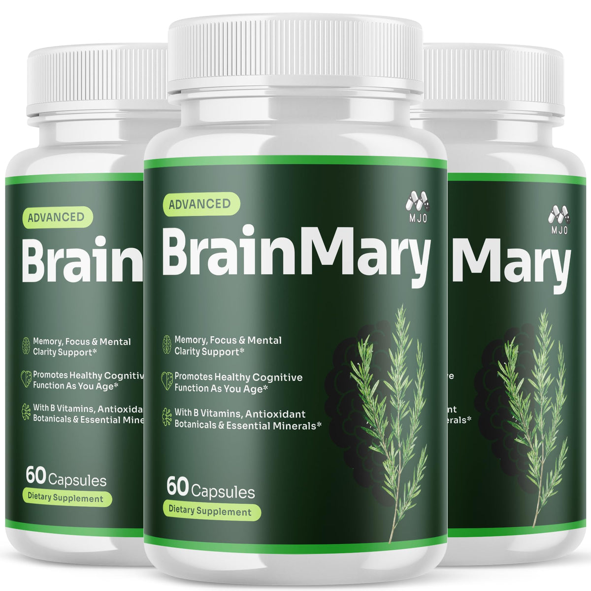 MJO BrainMary Capsules 180 gélules vue de face avec étiquette