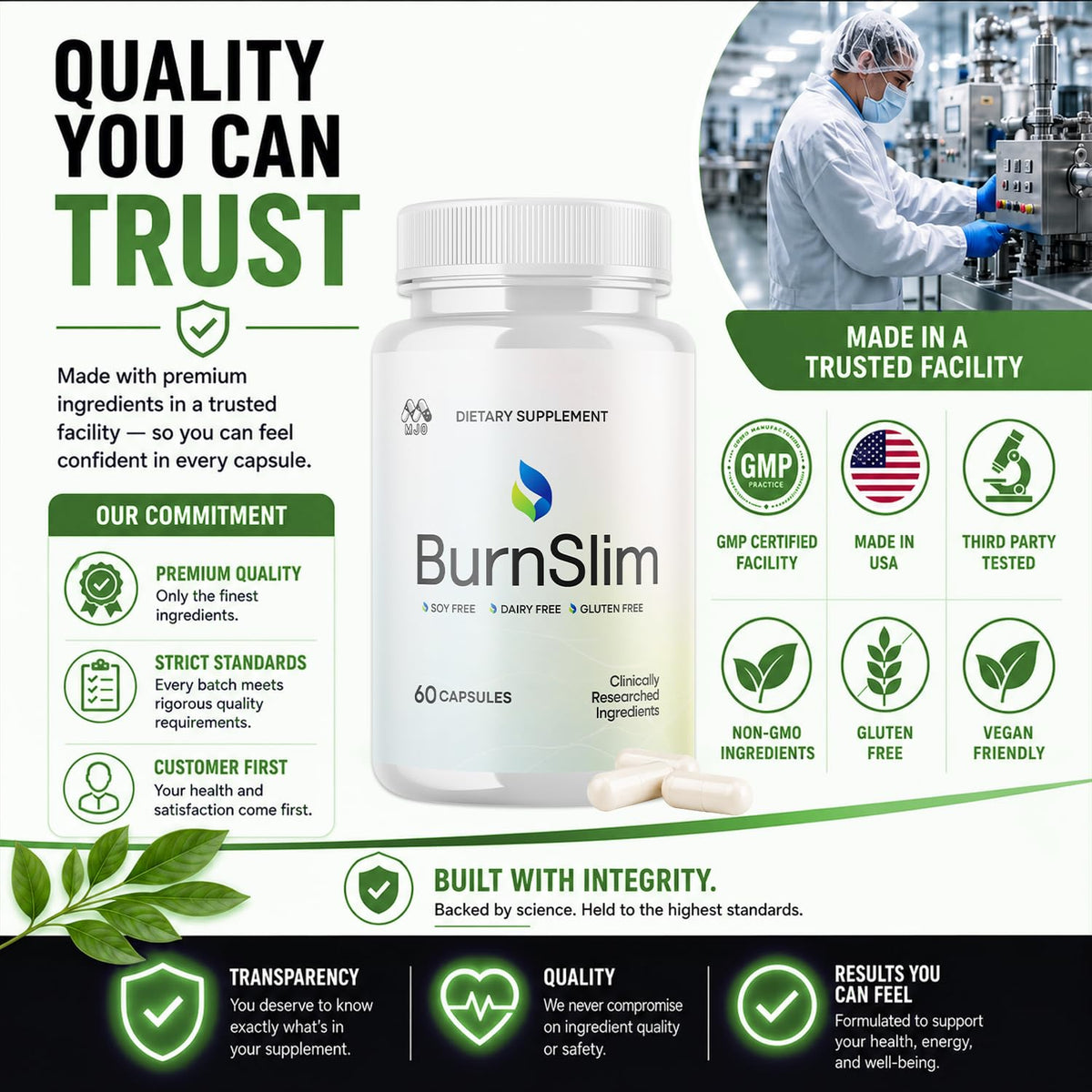 MJO Burn Slim Capsules vue de près sur l'étiquette