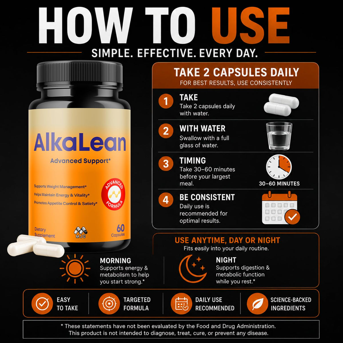 MJO Capsules Alkalean 300 capsules côté